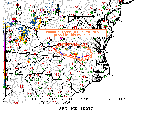 NOAA Storm Prediction Center Mesoscale Discussion 592