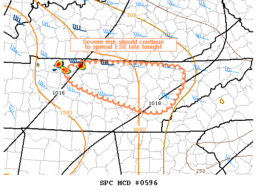 NOAA Storm Prediction Center Mesoscale Discussion 596