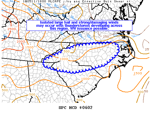 NOAA Storm Prediction Center Mesoscale Discussion 602