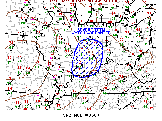 NOAA Storm Prediction Center Mesoscale Discussion 607