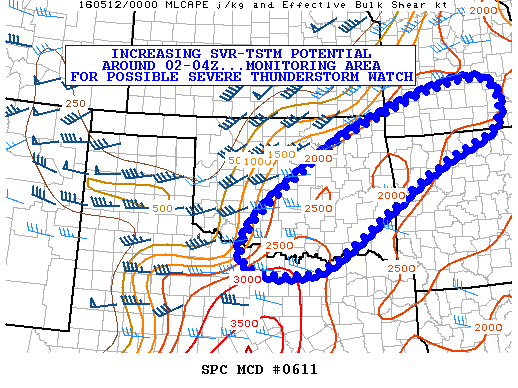 NOAA Storm Prediction Center Mesoscale Discussion 611