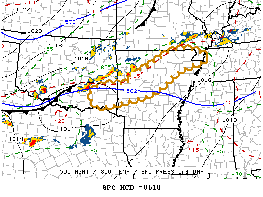 NOAA Storm Prediction Center Mesoscale Discussion 618