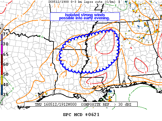NOAA Storm Prediction Center Mesoscale Discussion 621