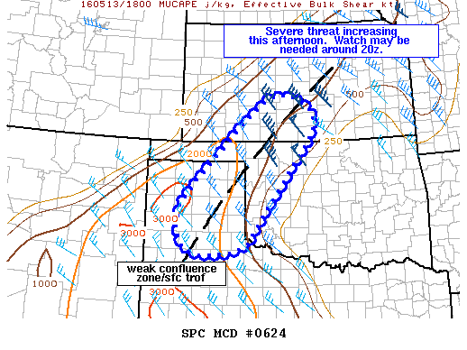 NOAA Storm Prediction Center Mesoscale Discussion 624
