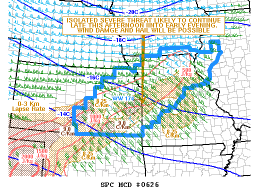 NOAA Storm Prediction Center Mesoscale Discussion 626