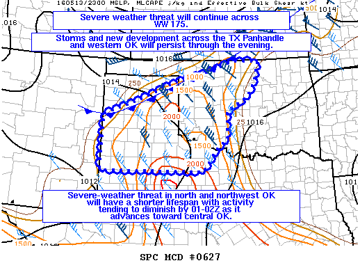 NOAA Storm Prediction Center Mesoscale Discussion 627
