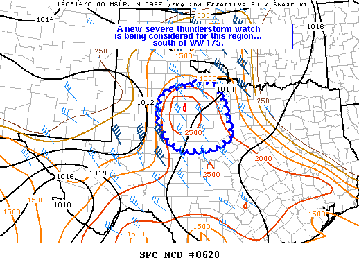 NOAA Storm Prediction Center Mesoscale Discussion 628