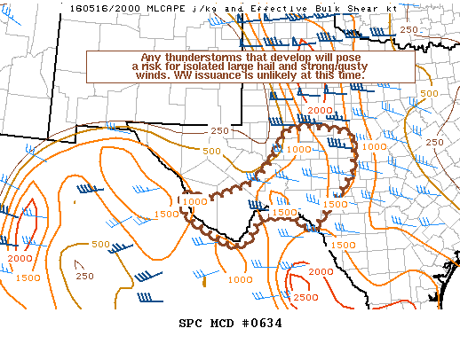 NOAA Storm Prediction Center Mesoscale Discussion 634