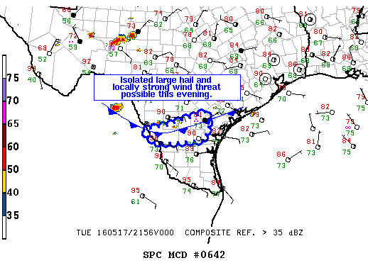 NOAA Storm Prediction Center Mesoscale Discussion 642