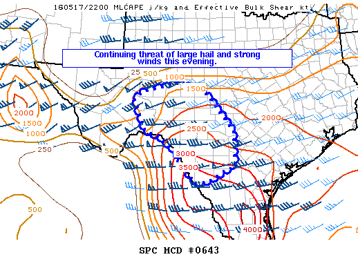 NOAA Storm Prediction Center Mesoscale Discussion 643