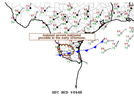 NOAA Storm Prediction Center Mesoscale Discussion 648