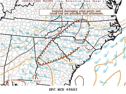 NOAA Storm Prediction Center Mesoscale Discussion 663