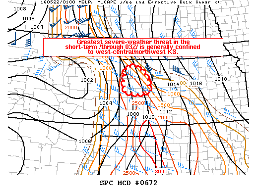 NOAA Storm Prediction Center Mesoscale Discussion 672