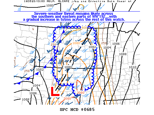 NOAA Storm Prediction Center Mesoscale Discussion 685