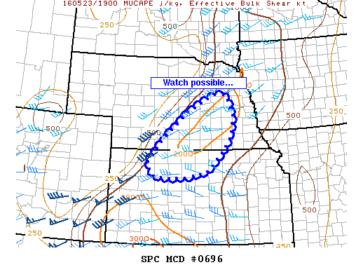 NOAA Storm Prediction Center Mesoscale Discussion 696