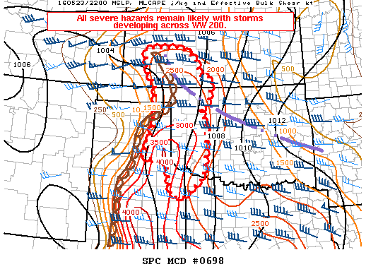 NOAA Storm Prediction Center Mesoscale Discussion 698