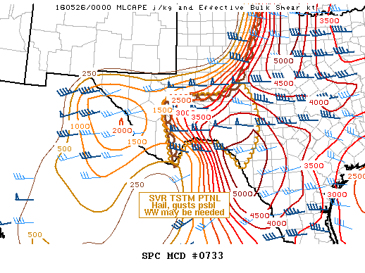 NOAA Storm Prediction Center Mesoscale Discussion 733