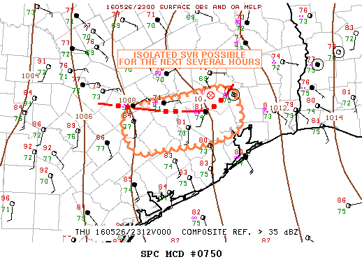NOAA Storm Prediction Center Mesoscale Discussion 750