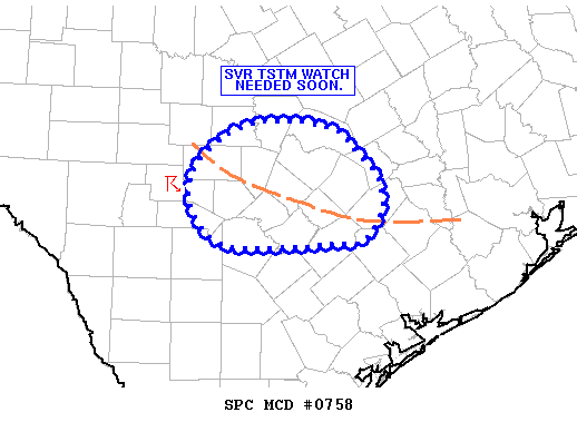 NOAA Storm Prediction Center Mesoscale Discussion 758