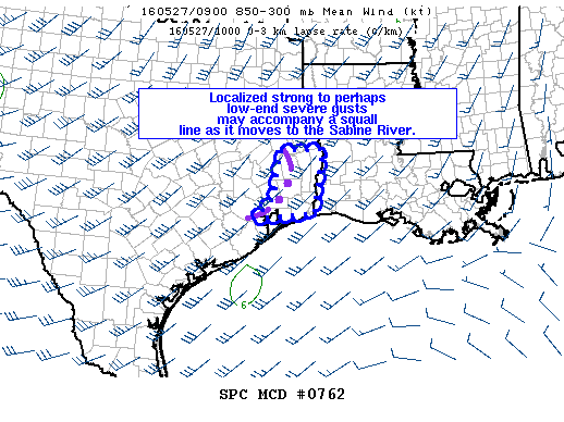 NOAA Storm Prediction Center Mesoscale Discussion 762