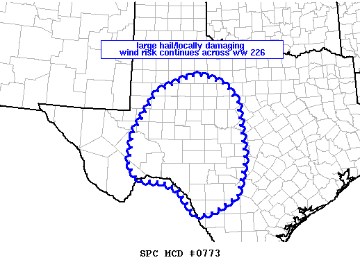 NOAA Storm Prediction Center Mesoscale Discussion 773