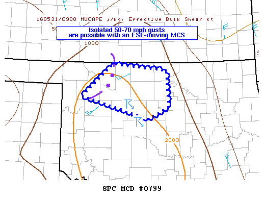 NOAA Storm Prediction Center Mesoscale Discussion 799