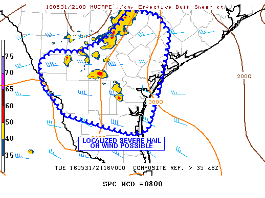 NOAA Storm Prediction Center Mesoscale Discussion 800