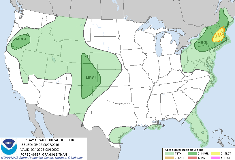 Storm Prediction Center Jun 7, 2016 Early Morning UTC Day 1 Convective Outlook
