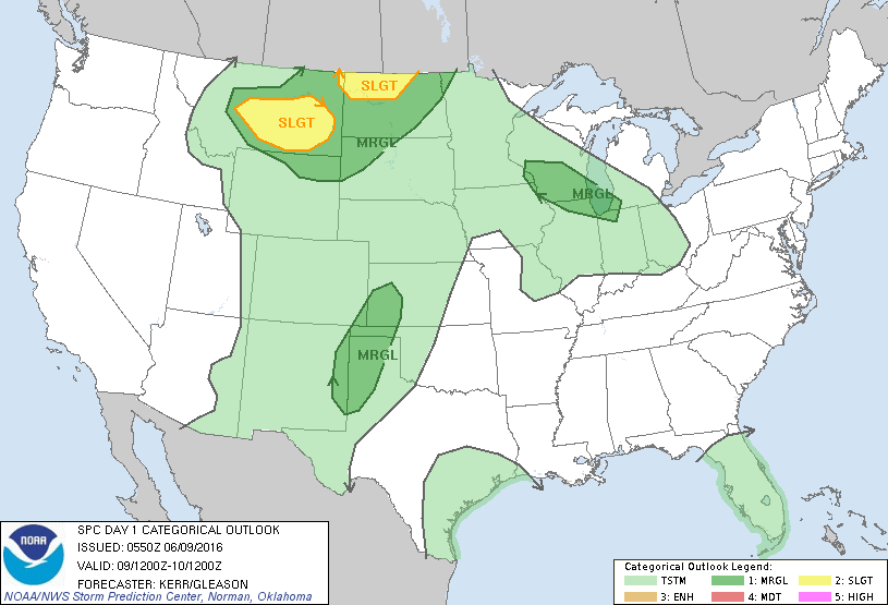 Storm Prediction Center Jun 9, 2016 Early Morning UTC Day 1 Convective Outlook