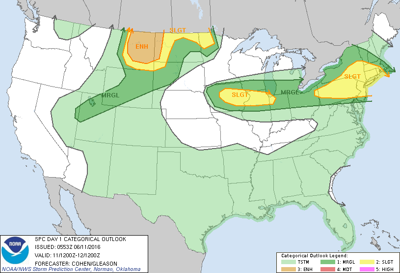 Storm Prediction Center Jun 11, 2016 Early Morning UTC Day 1 Convective Outlook