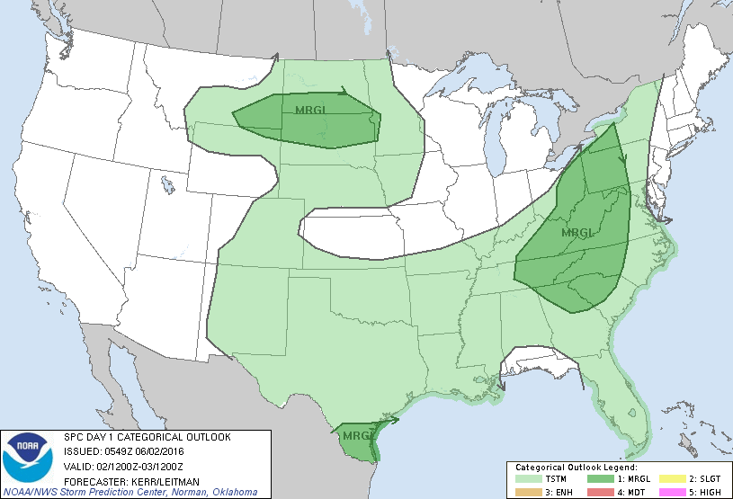 Storm Prediction Center Jun 2, 2016 Early Morning UTC Day 1 Convective Outlook