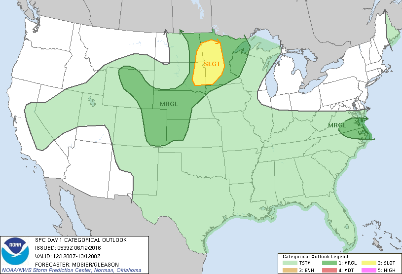 Storm Prediction Center Jun 12, 2016 Early Morning UTC Day 1 Convective Outlook