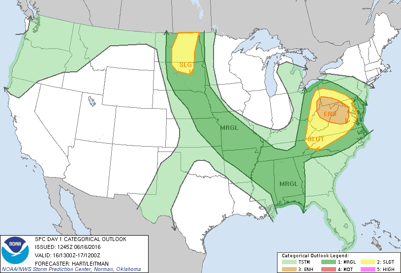 Storm Prediction Center Jun 16, 2016 Morning Outlook