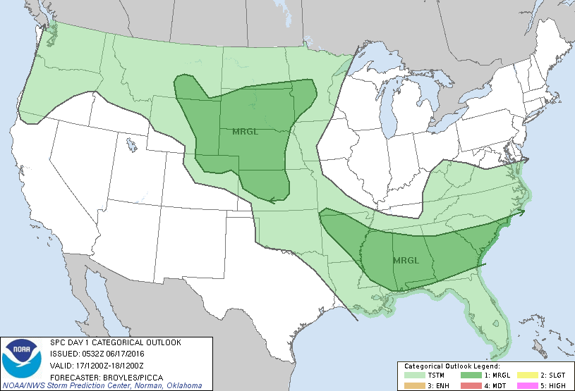 Storm Prediction Center Jun 17, 2016 Early Morning UTC Day 1 Convective Outlook