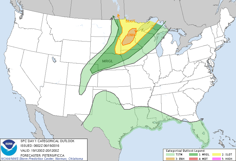 Storm Prediction Center Jun 19, 2016 Early Morning UTC Day 1 Convective Outlook