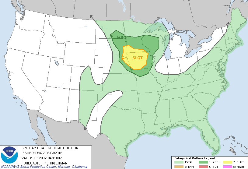 Storm Prediction Center Jun 3, 2016 Early Morning UTC Day 1 Convective Outlook