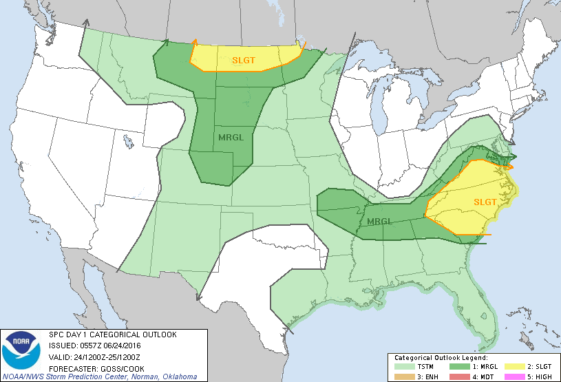 Storm Prediction Center Jun 24, 2016 Early Morning UTC Day 1 Convective Outlook
