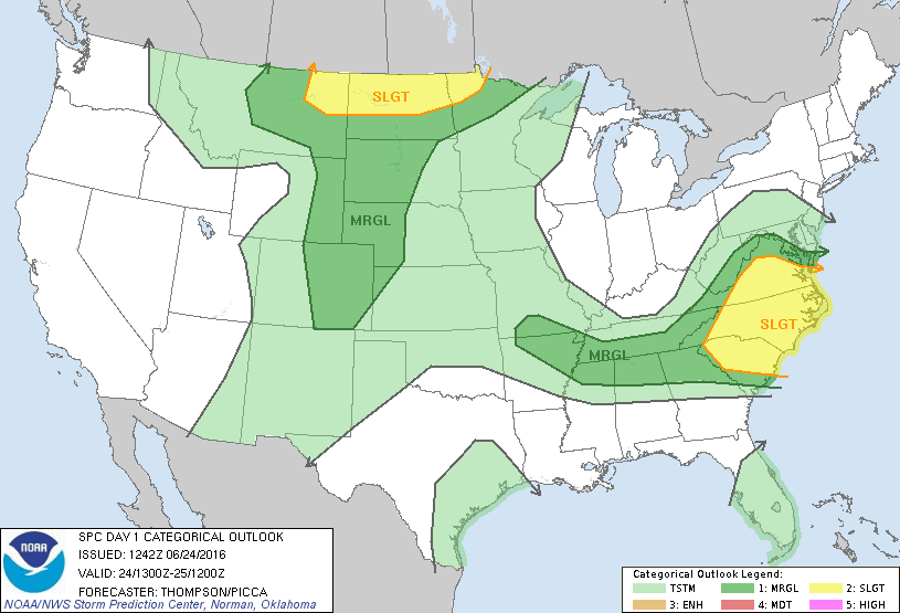 Storm Prediction Center Jun 24, 2016 Morning Outlook