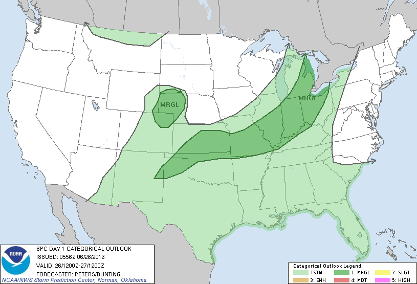 Storm Prediction Center Jun 26, 2016 Early Morning UTC Day 1 Convective Outlook