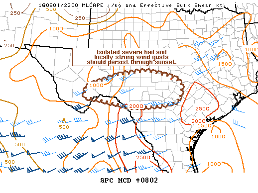 NOAA Storm Prediction Center Mesoscale Discussion 802