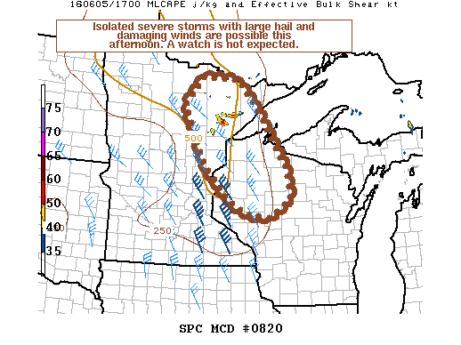 NOAA Storm Prediction Center Mesoscale Discussion 820