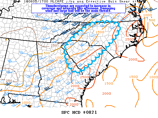 NOAA Storm Prediction Center Mesoscale Discussion 821