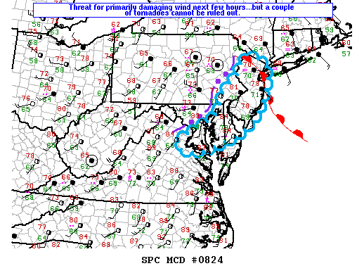 NOAA Storm Prediction Center Mesoscale Discussion 824