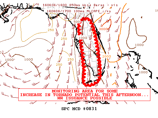 NOAA Storm Prediction Center Mesoscale Discussion 831