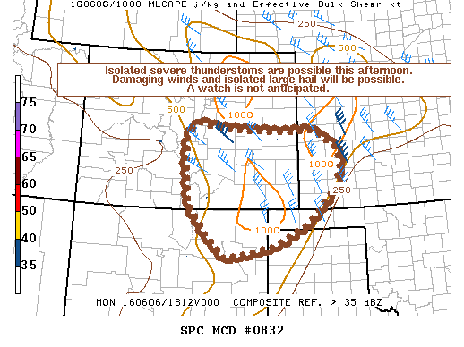 NOAA Storm Prediction Center Mesoscale Discussion 832