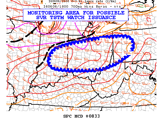 NOAA Storm Prediction Center Mesoscale Discussion 833
