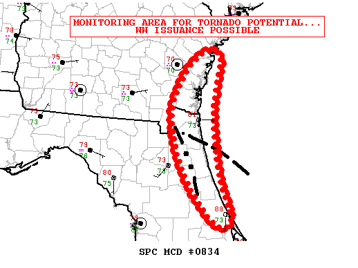 NOAA Storm Prediction Center Mesoscale Discussion 834