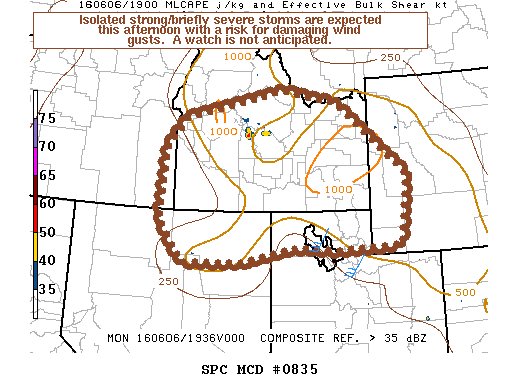 NOAA Storm Prediction Center Mesoscale Discussion 835