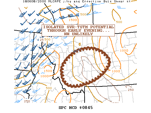 NOAA Storm Prediction Center Mesoscale Discussion 845