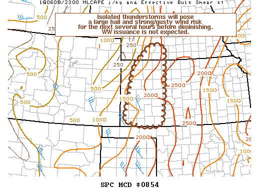 NOAA Storm Prediction Center Mesoscale Discussion 854